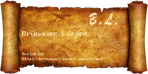 Brünauer Lóránt névjegykártya
